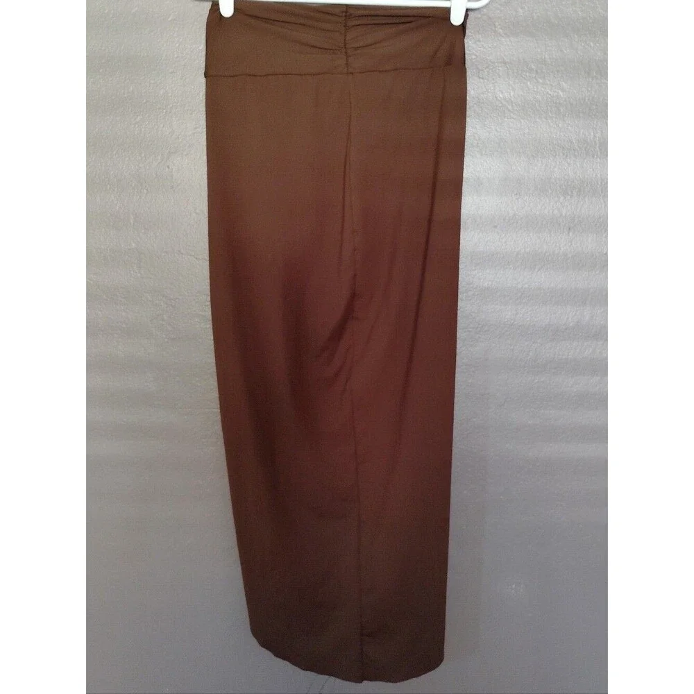 Skims Swim Sarong Skirt Long Ruched Cover Up Beach Wrap Size M Brown